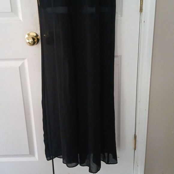 XOXO black sequin sleeveless sheer wide leg jumpsuit Sz 1/2 NWOT - Picture 2 of 10